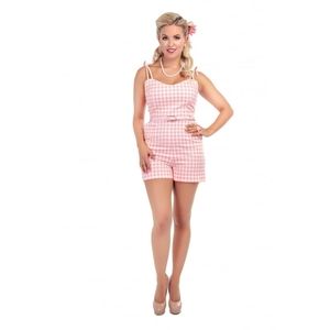 Collectif Vintage Pastel Jayne Gingham Playsuit